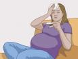 Pregnant woman having a fever