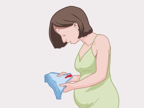 Symptom of an early miscarriage: loss of blood through the vagina.