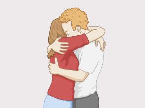 Exemplu de preludiu 2: un bărbat și o femeie care se îmbrățișează.